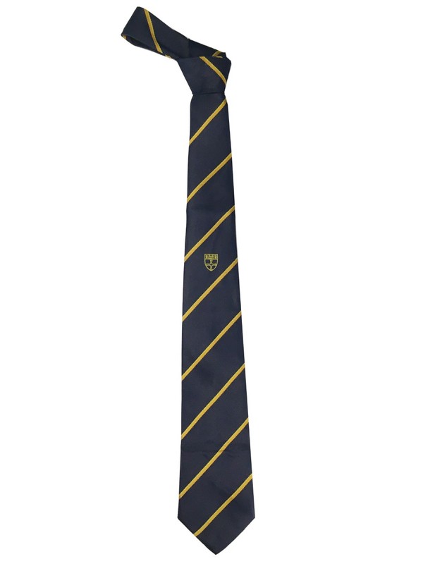Ian Ramsey Navy Striped Traditional Tie - Yellow (Y10 SEPT 25)