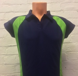 Ingleby Manor Navy and Apple Girls Sports Polo - Compulsory