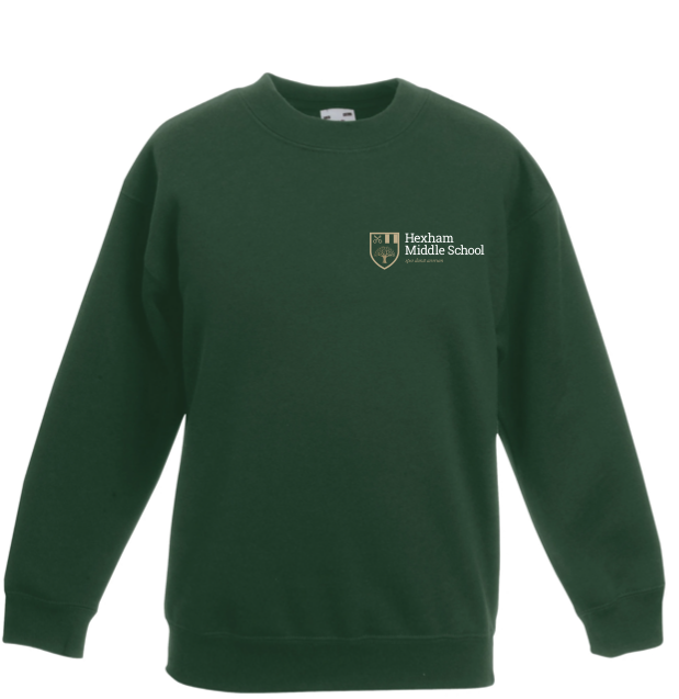 Hexham Middle School Bottle Green Logo Sweatshirt