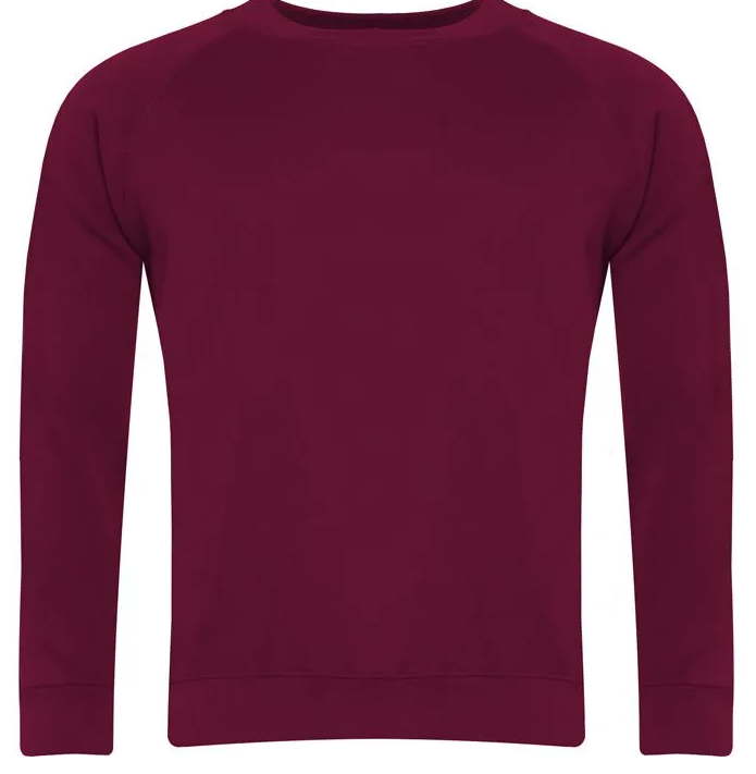 Plain Burgandy School Sweatshirt Unbranded