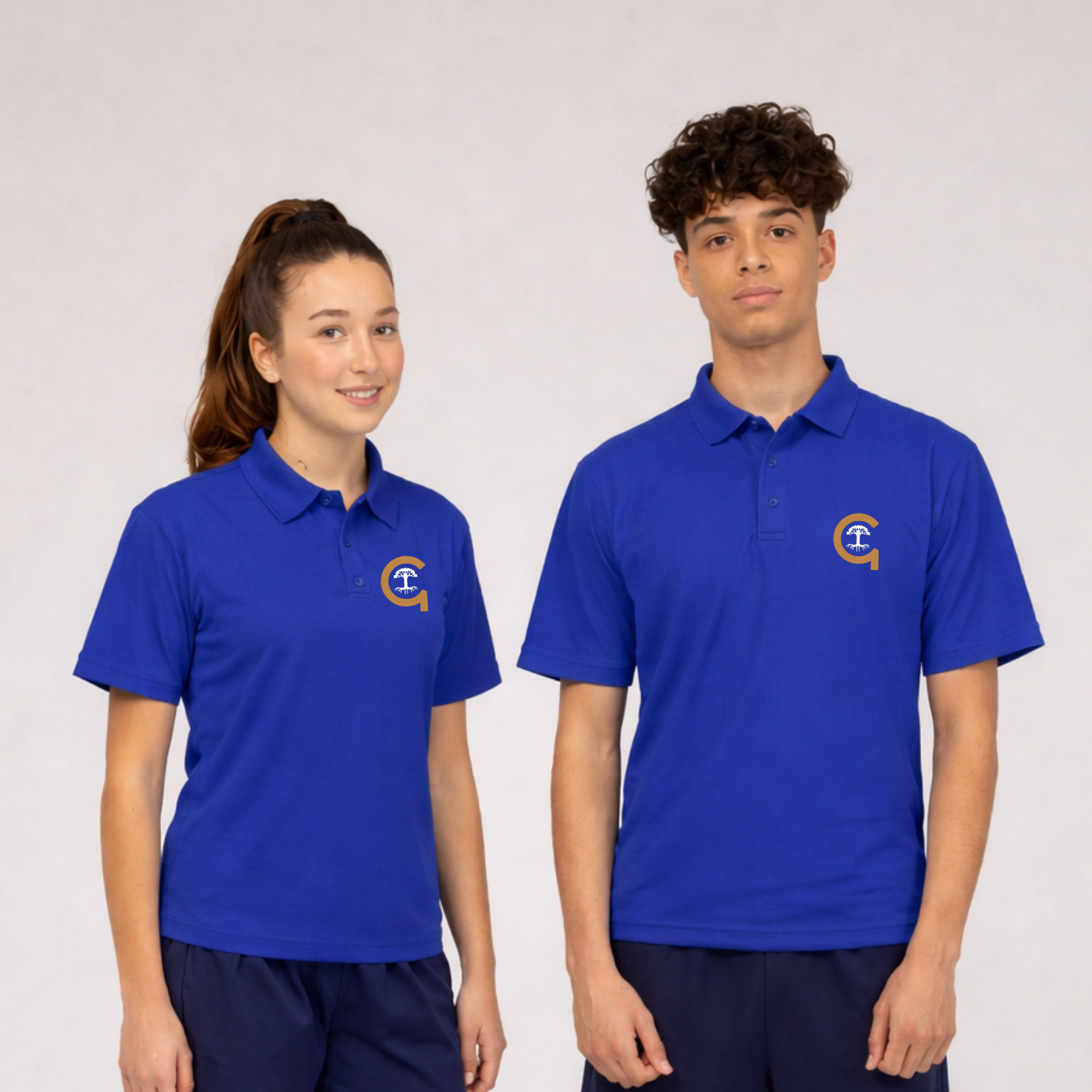 Callerton Academy Unisex Royal PE Polo Shirt with Logo