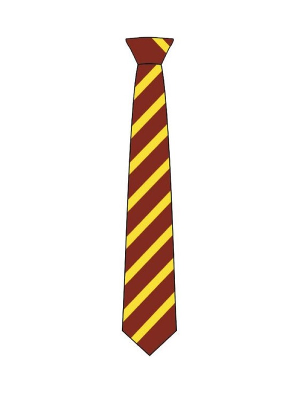 Northfield Gold and Burgundy Stripe Clip on Tie (Y11 Sept 25)