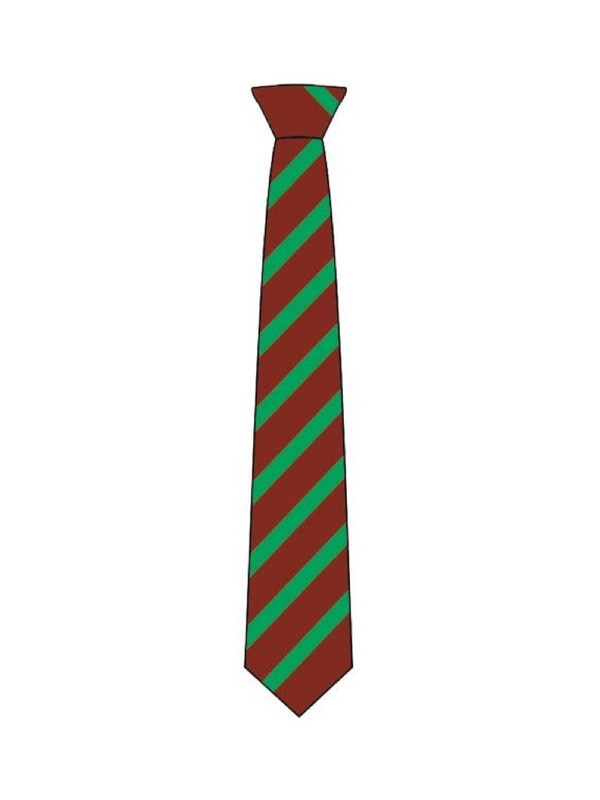 Northfield Green and Burgundy Stripe Clip on Tie (Y7 Sept 25)