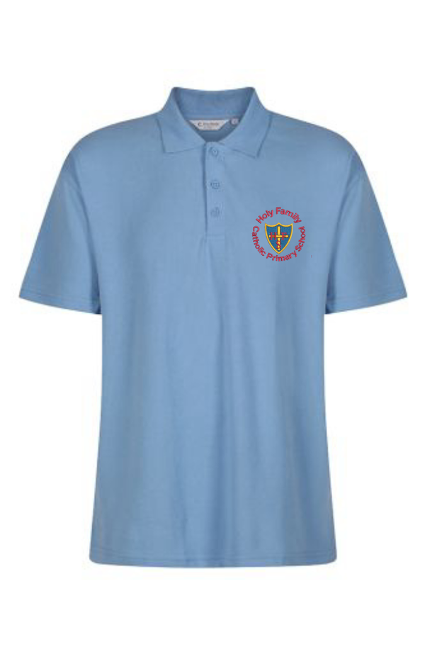 Holy Family Primary Sky Blue Polo Shirt with Logo