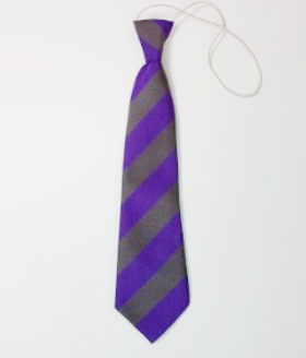 Moorside Primary Academy Purple and Charcoal Elasticated  tie