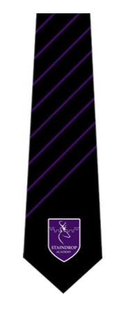 Staindrop Academy Yr 7-10 Black/Purple STRIPE Tie (Compulsory Item)
