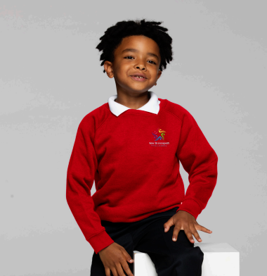 New Brancepeth Primary Academy Red School Sweatshirt with Logo