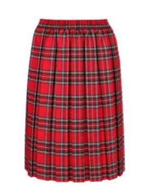 New Brancepeth Primary Red Tartan Elasticated Skirt