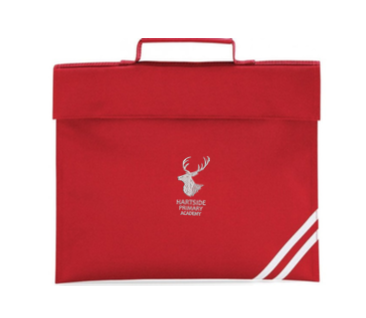 Hartside Primary Academy Red Logo Bookbag with reflective strip