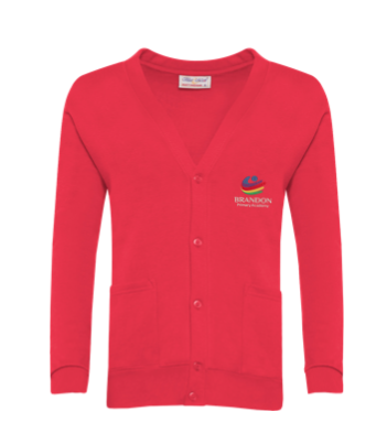 Brandon Primary Academy Red School Cardigan with Logo