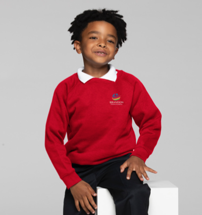 Brandon Primary Academy Red School Sweatshirt with Logo