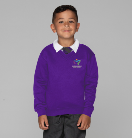 Moorside Primary Academy V-Neck Knitted Jumper with logo