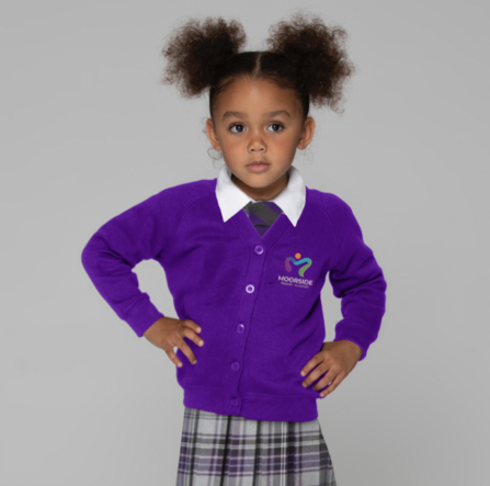 Moorside Primary Academy V-Neck Knitted Cardigan with logo