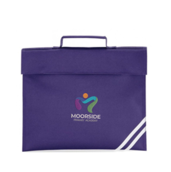 Moorside Primary Academy Purple Logo Bookbag with reflective strip