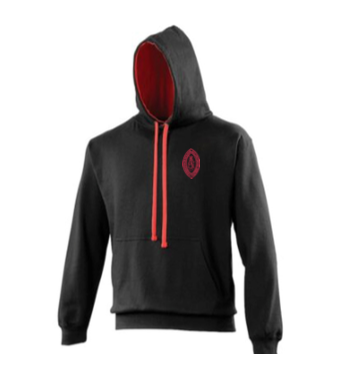 Richmond School Logoed Blk/Red Contrast Varsity Hoody