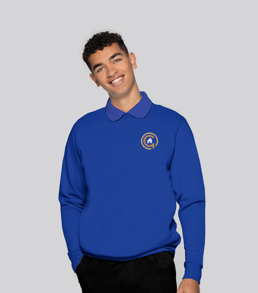Junior High Academy Royal PE Sweatshirt with Logo (Unisex)