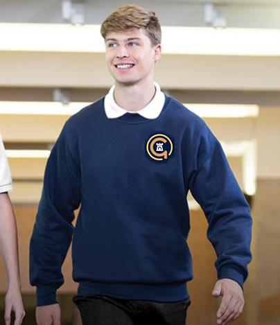 Jesmond Park Academy Unisex Navy Sweatshirt (Yellow circle) Yr 7 - Sept 24