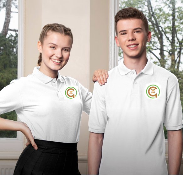 Jesmond Park Academy Unisex White Day Polo (Green circle) - (Y11 Sept 25)