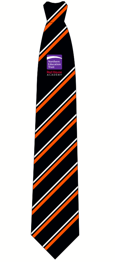 Red House Academy Orange Stripe Traditional Tie - (Y8 Sept 25)