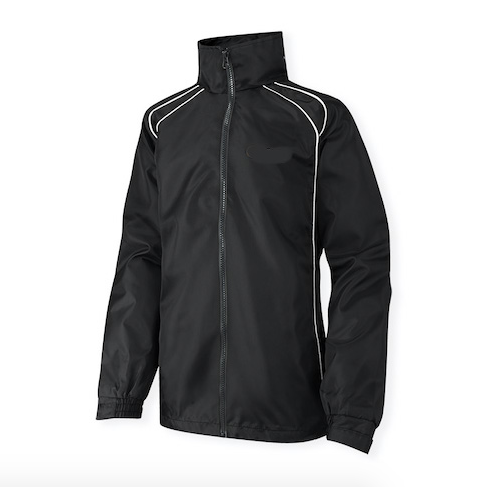 Showerproof Rain Jacket with Concealed Hood - (Plain Black No Badge)