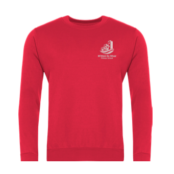 Witton-le-Wear Primary Red School Sweatshirt with Logo