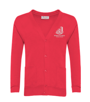 Witton-le-Wear Primary Red School Cardigan with Logo