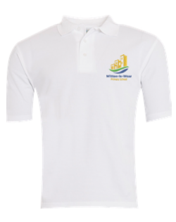 Witton-le-Wear Primary White Polo Shirt with Logo