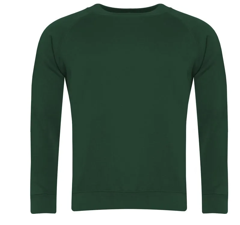 Plain Bottle Green School Sweatshirt Unbranded