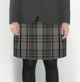 Biddick Academy Grey Tartan Pleated Skirt