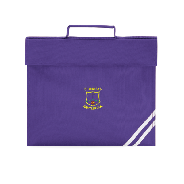 St Teresa's Hartlepool Purple Logo Bookbag with reflective strip