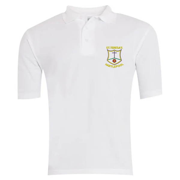 St Teresa's Hartlepool White Polo Shirt with Logo