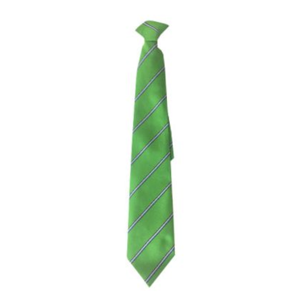 Our Lady & St Bede Emerald, Navy and White Stripe Clip on Tie
