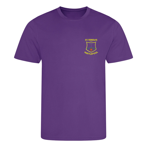 St Teresa's Hartlepool Purple PE T-shirt with Logo