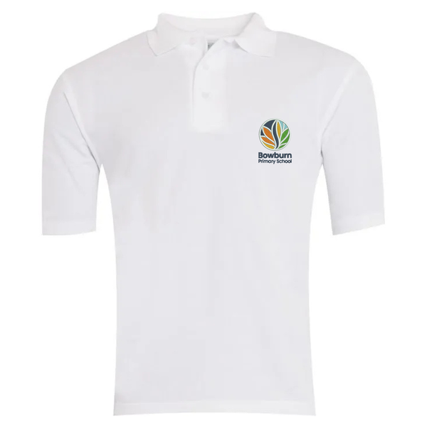 Bowburn Primary White Polo Shirt with Logo