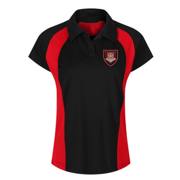 English Martyrs Akoa Black And Red Girls Sports Polo - Compulsory