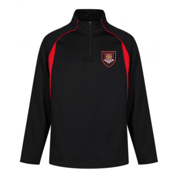 English Martyrs Black and Red Unisex 1/4 Zip Midlayer