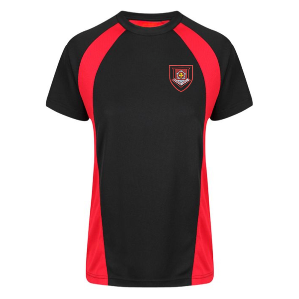 English Martyrs Akoa Black And Red Boys Sports T-shirt - Compulsory