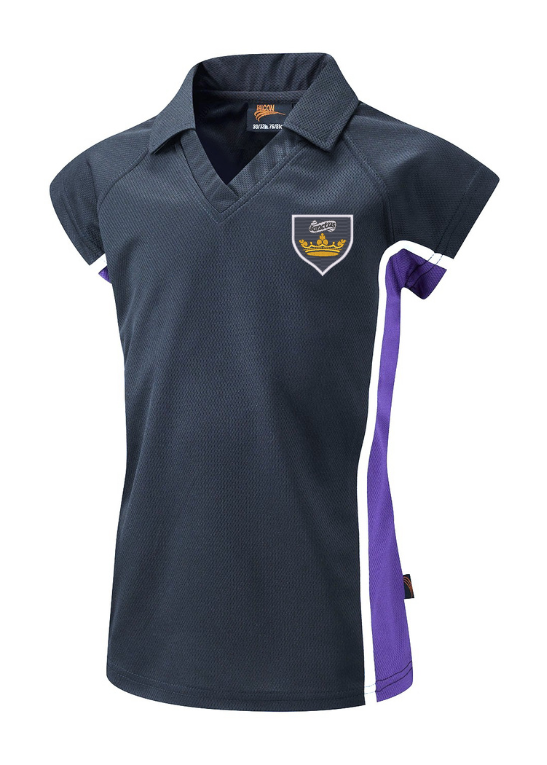 All Saints Navy, Purple and White Girls Sports Polo - Compulsory