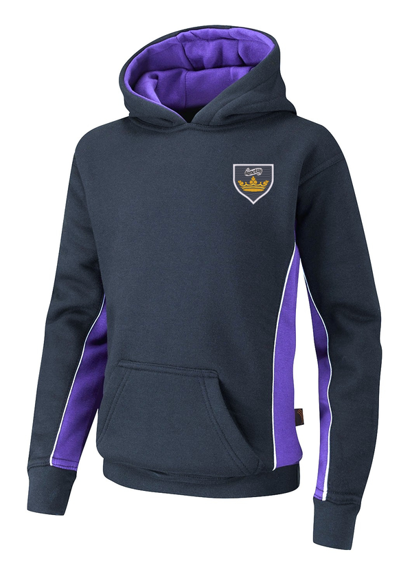 All Saints Navy, Purple and White Sports PE Hoody