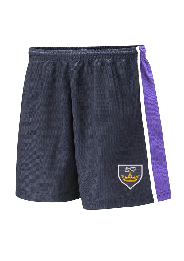 All Saints Navy, Purple and White PE Shorts