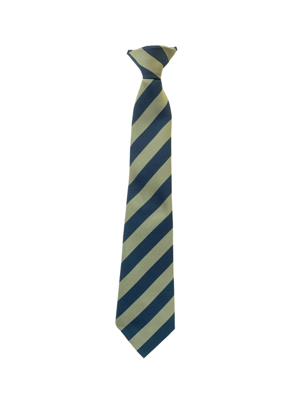 Haughton Academy Gooseberry and Airforce Blue Stripe Clip on Tie - (Y7-10)